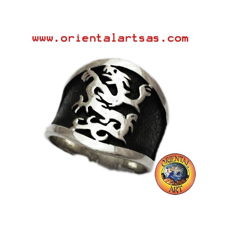 banda ancha de plata anillo de grifo