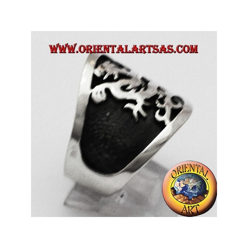 wide band ring silver griffin