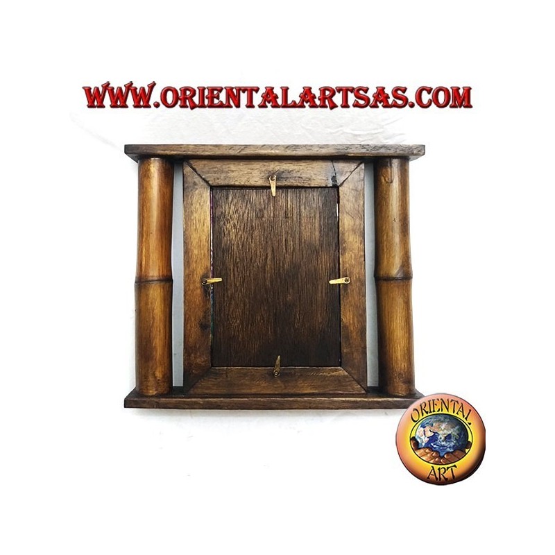 Cornice portafoto in legno di teak e bambù con canna laterale da 29x25 cm