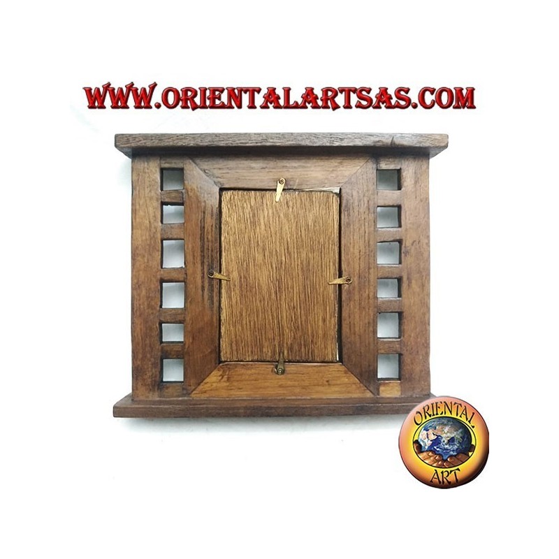 Antique teak wood photo frame with 28x24 cm side squares