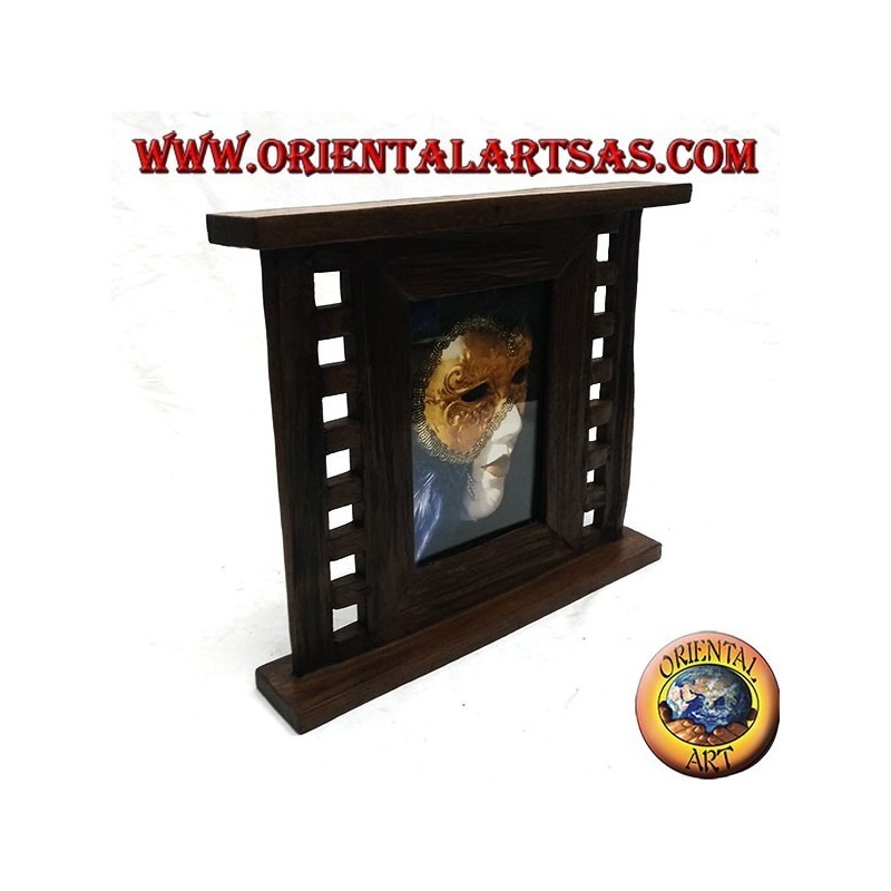 Antique teak wood photo frame with 31x27 cm side squares