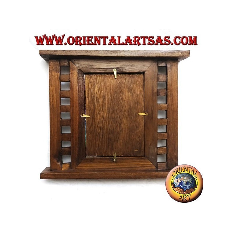 Antique teak wood photo frame with 31x27 cm side squares