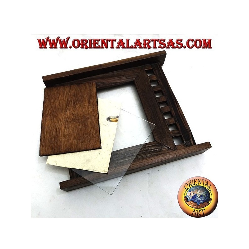 Antique teak wood photo frame with 31x27 cm side squares