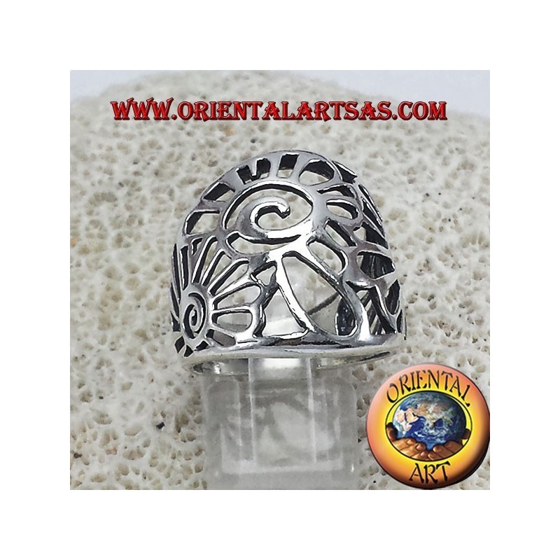 anneau bande coquille d'argent nautilus