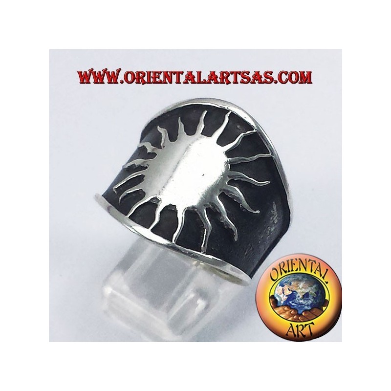 ring large sun silver band