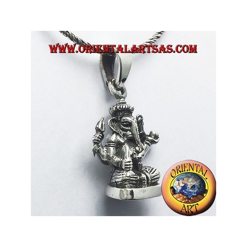 ciondolo Ganesh statuina in argento