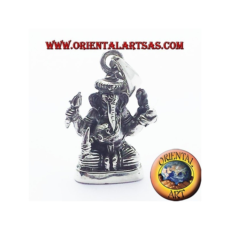 Ganesh Statue Anhänger Silber