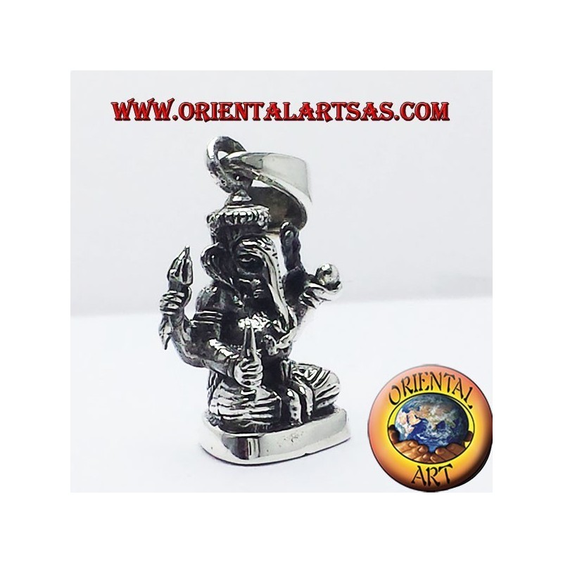 ciondolo Ganesh statuina in argento