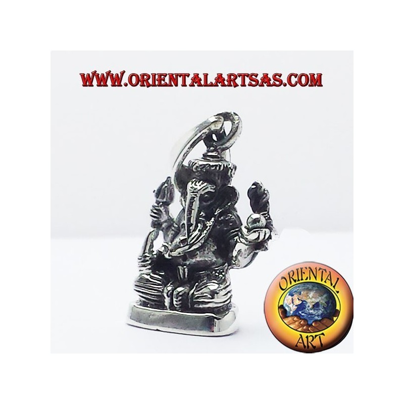 Ganesh Statue Anhänger Silber
