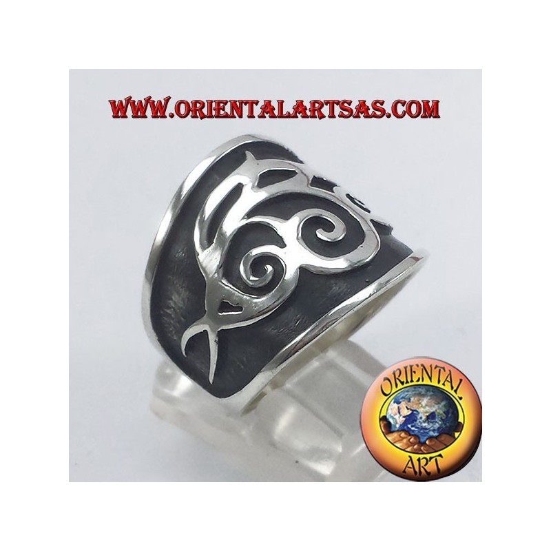 anello fascia tribale in argento