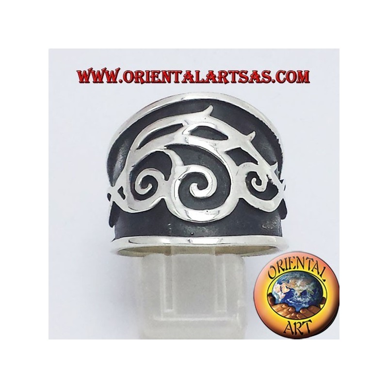 plata anillo de cinturón tribal