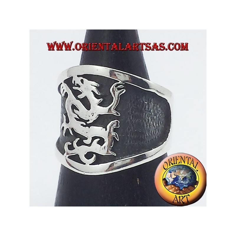 bande large anneau argent griffin