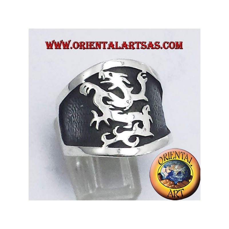 bande large anneau argent griffin