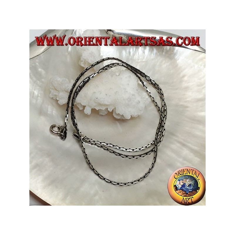 Collana catenina in argento 925 ‰, maglia "snodo" squadrata (spessore 1 mm)