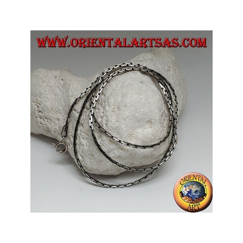 Collana catenina in argento 925 ‰, maglia "snodo" squadrata (spessore 1 mm)