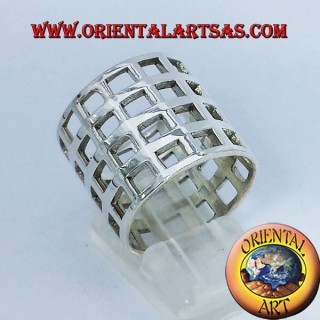 Lochbandnetz kariertes Silber