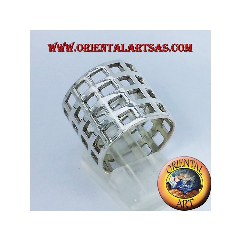 bande perforée damier réseau argent