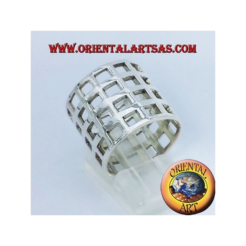 Lochbandnetz kariertes Silber