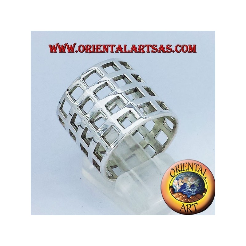 bande perforée damier réseau argent