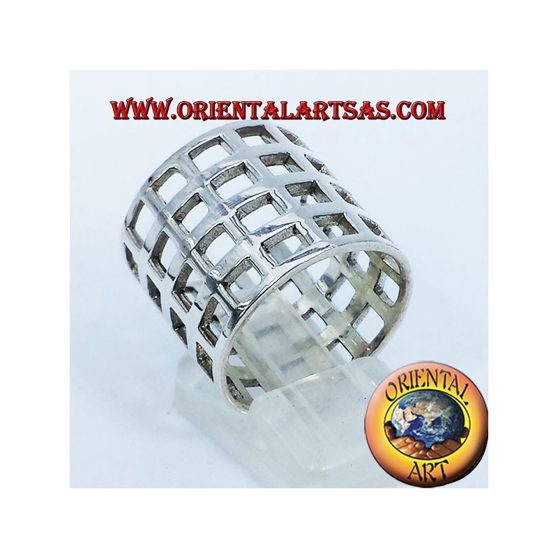 bande perforée damier réseau argent