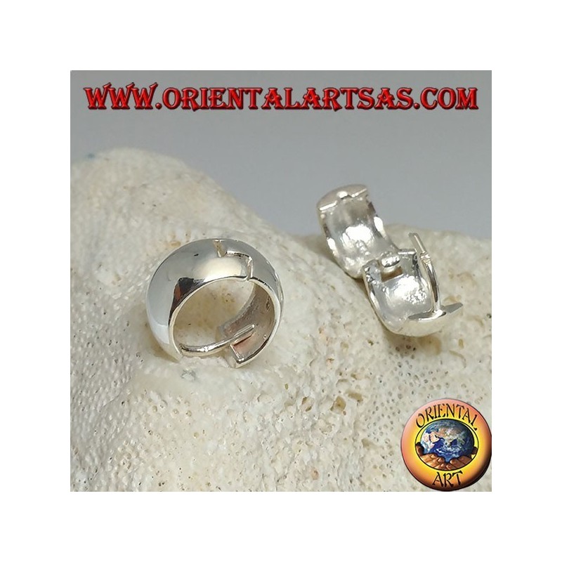 Abgerundeter einfacher Creolen-Silberohrring und 8 x 14 mm Druckknopfverschluss