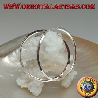 Einfache Diamant Creolen Silber Ohrringe 35 x 2 mm