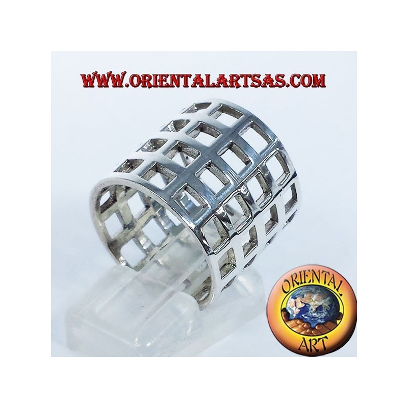 Lochbandnetz kariertes Silber