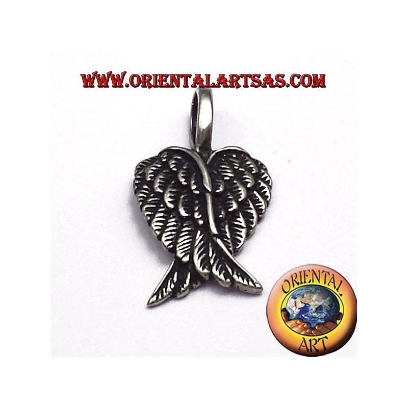 colgante par de alas de ángel de plata