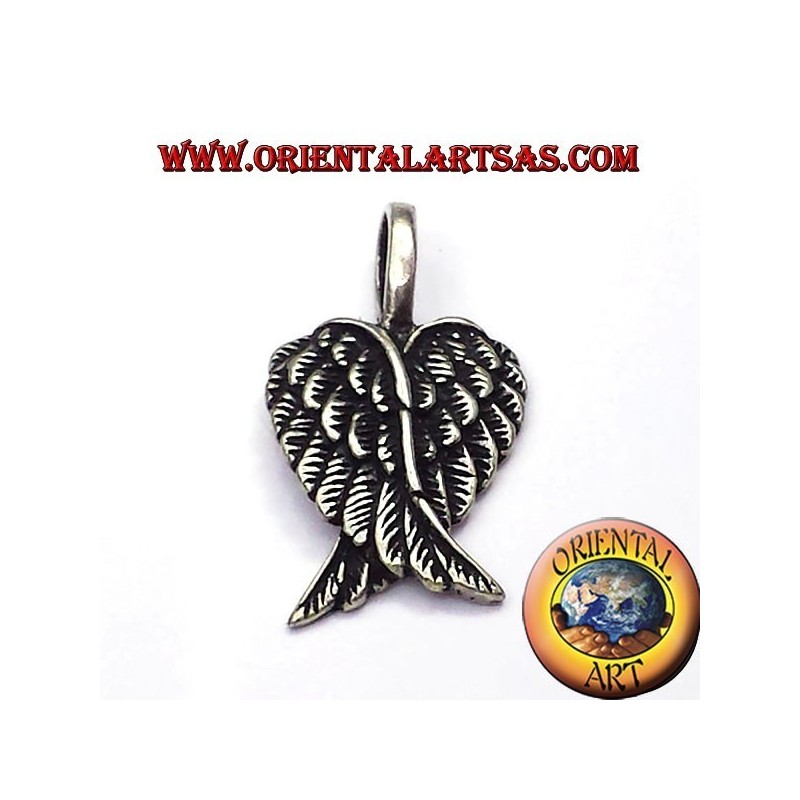 pendant pair of silver angel wings