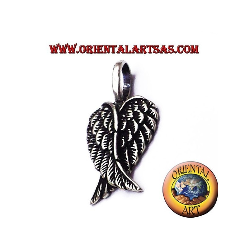 pendant pair of silver angel wings