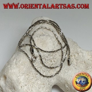 Collar de cadena en plata 925 ‰ con eslabón articulado 50 cm x 1.2 mm