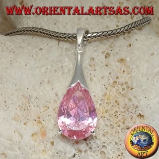 Colgante de plata con circonita rosa