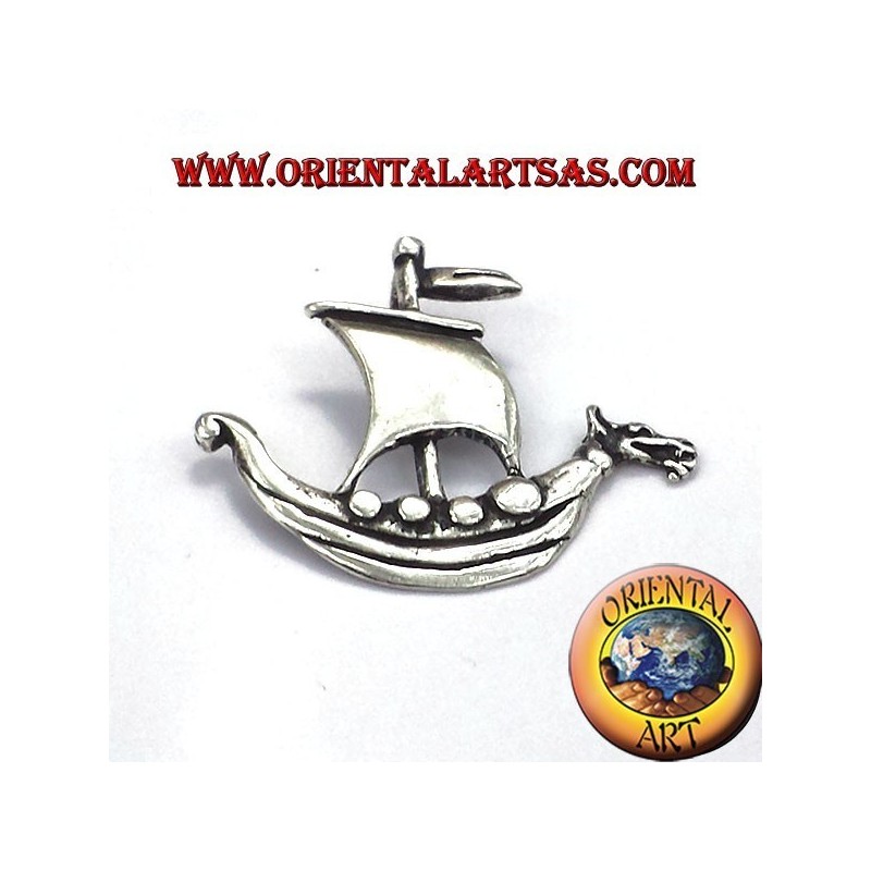 colgante de plata de Viking barco de vela
