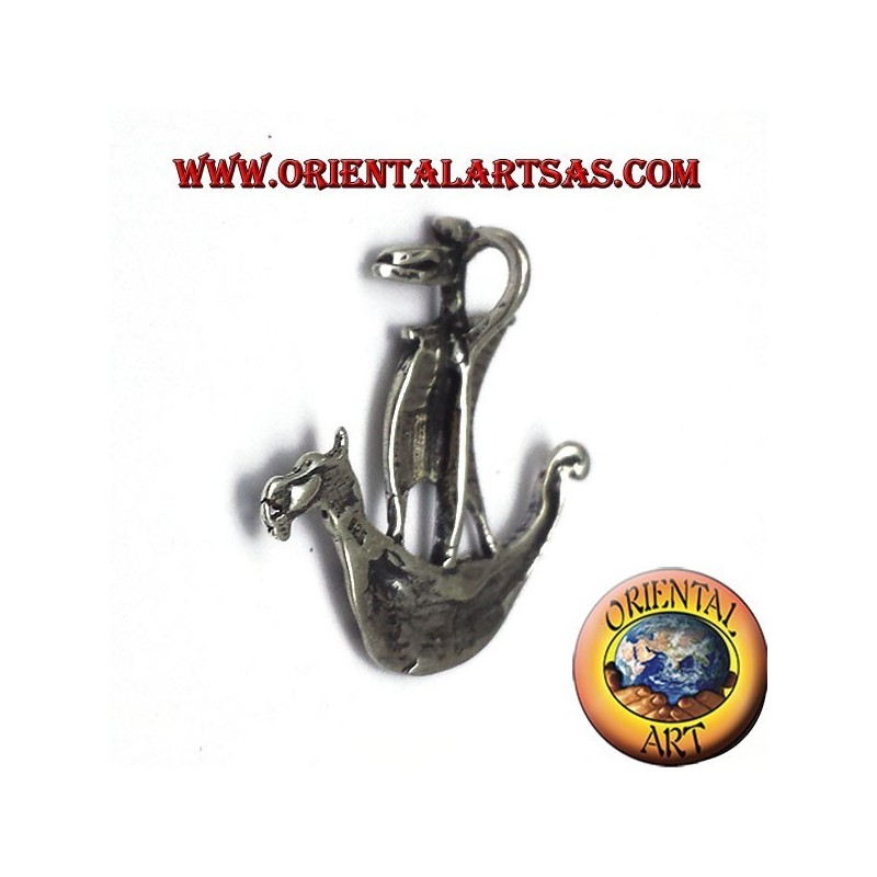 colgante de plata de Viking barco de vela