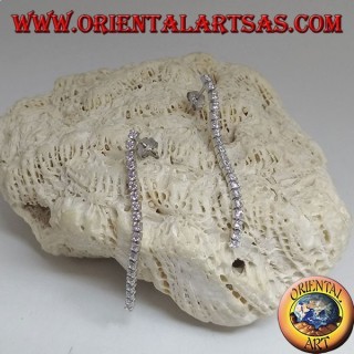 Pendientes de mariposa de plata con mini colgante de tenis de circonita blanca