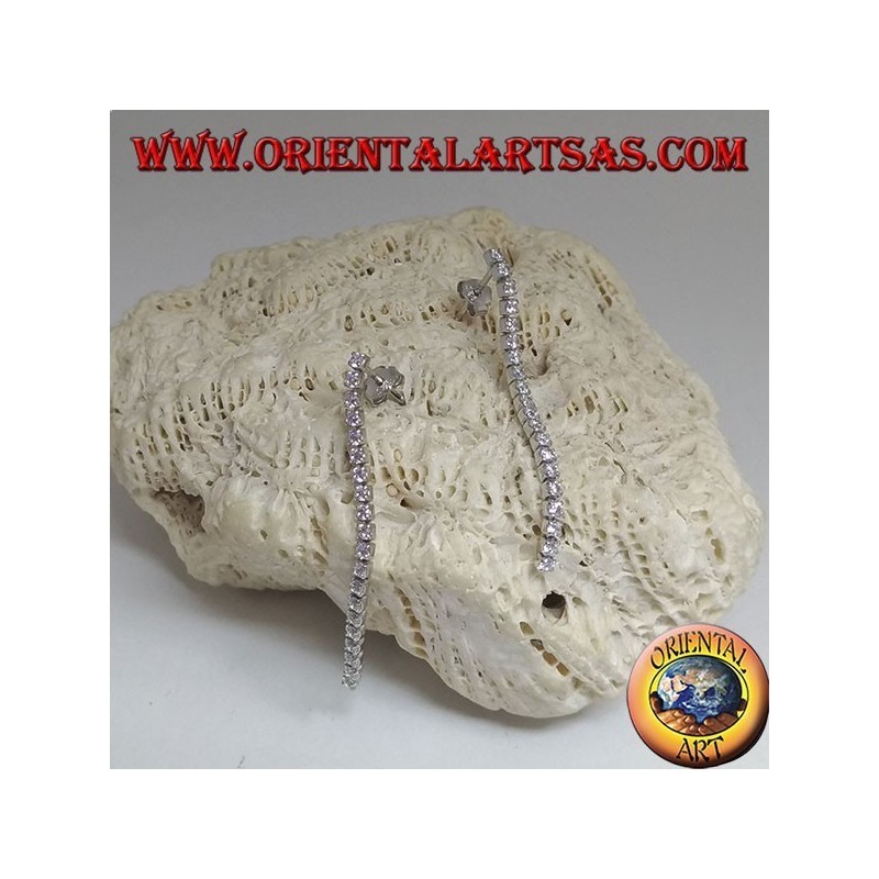 Pendientes de mariposa de plata con mini colgante de tenis de circonita blanca