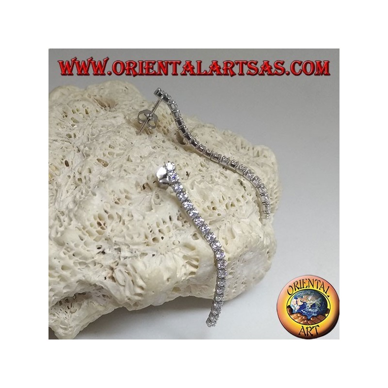 Pendientes de mariposa de plata con mini colgante de tenis de circonita blanca