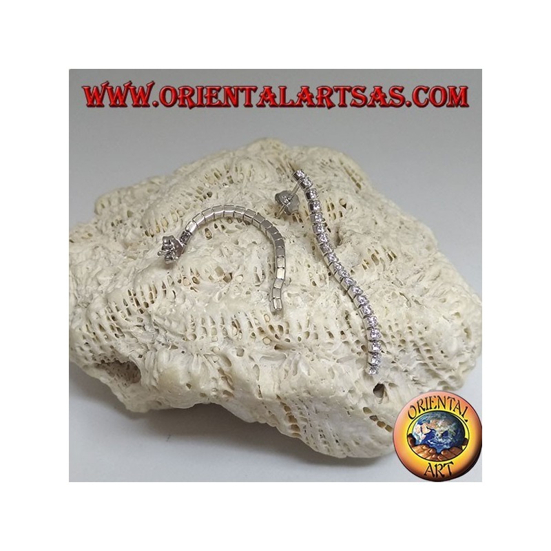 Pendientes de mariposa de plata con mini colgante de tenis de circonita blanca