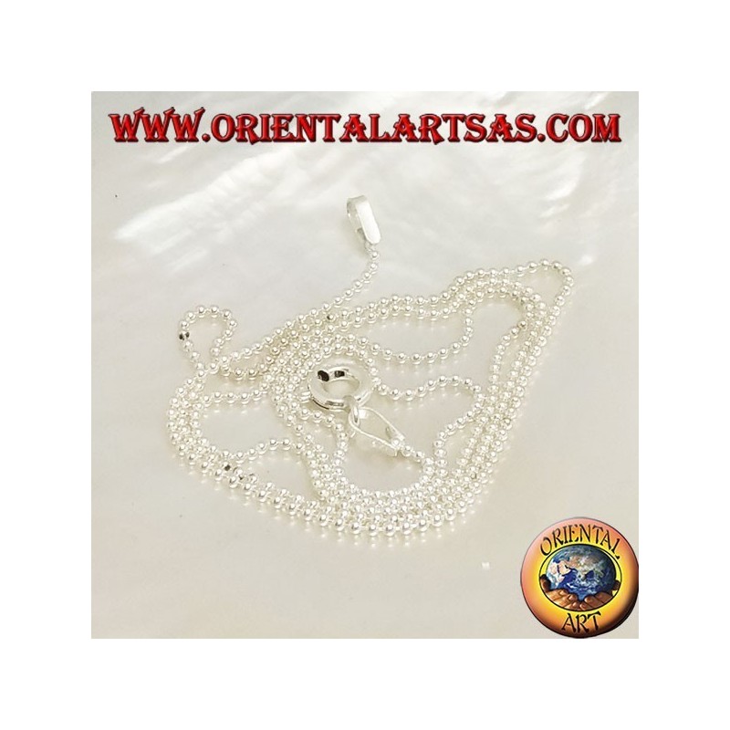 Collier chaîne en argent 925 avec petites boules de 40 cm x 1,1 mm