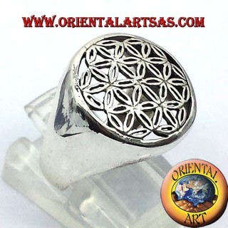 anello fiore della vita in argento