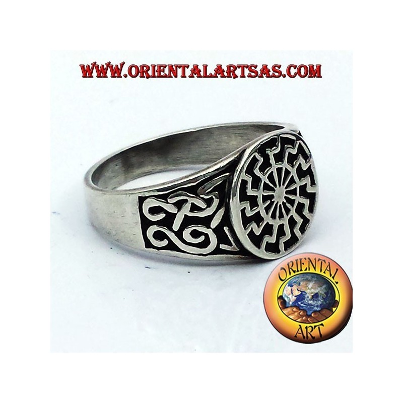black sun ring seal silver