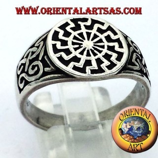 schwarze Sonne Ringdichtung Silber