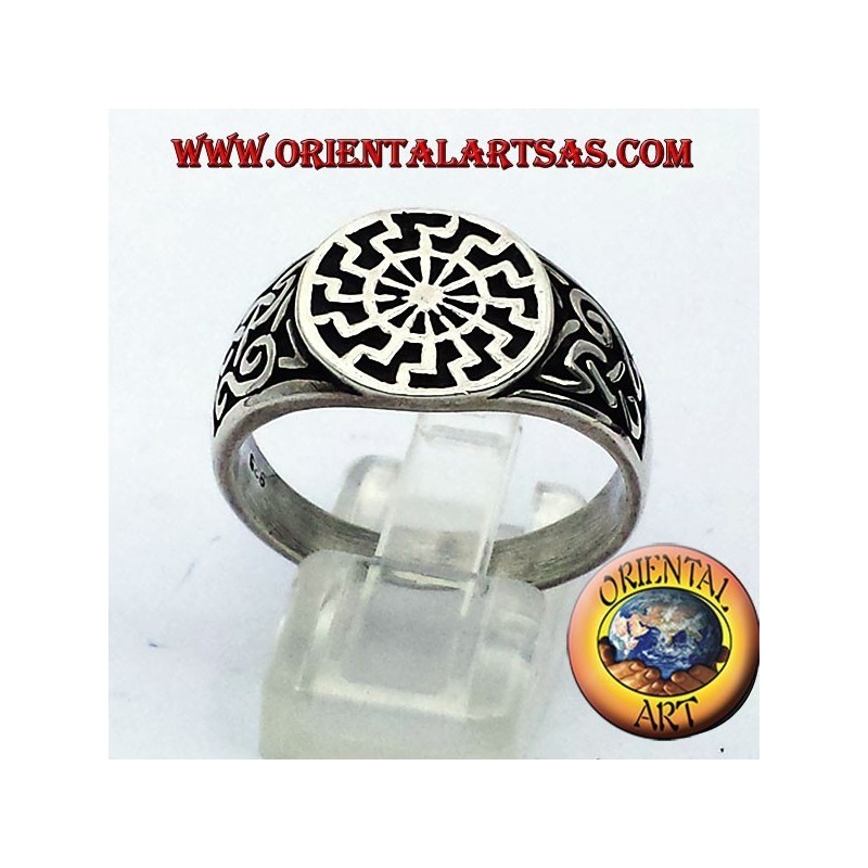 black sun ring seal silver
