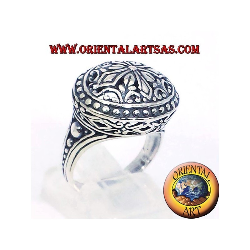 Imperial ring pierced silver