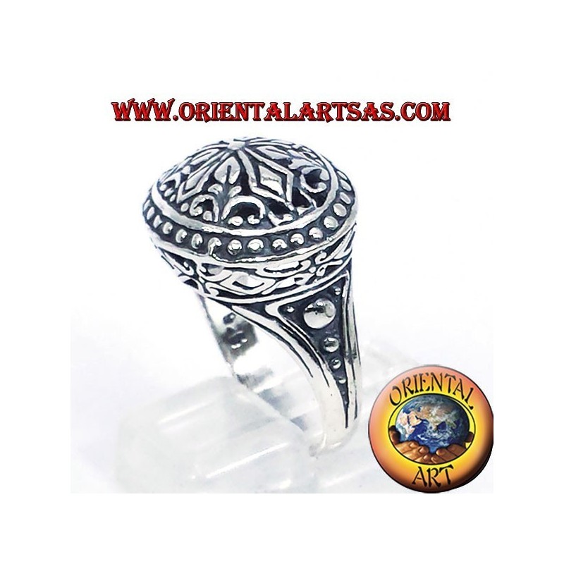 anello imperiale traforato in argento