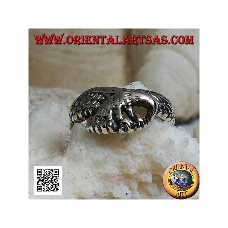 Silver ring, patrolling eagle (small)