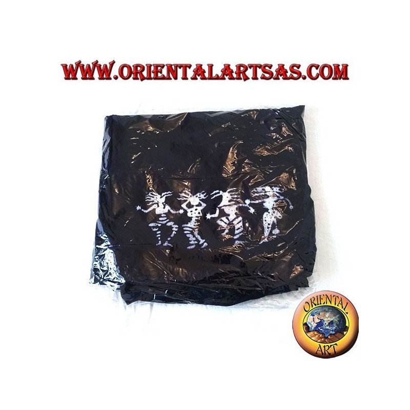 Langer Unisex blauer Meer Pantapareo mit weißen Designs der tanzenden Eingeborenen