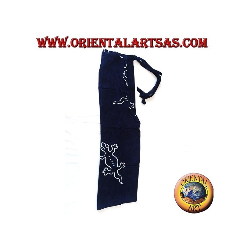 Pantapareo de mer bleu unisexe long avec des motifs de lézard blanc