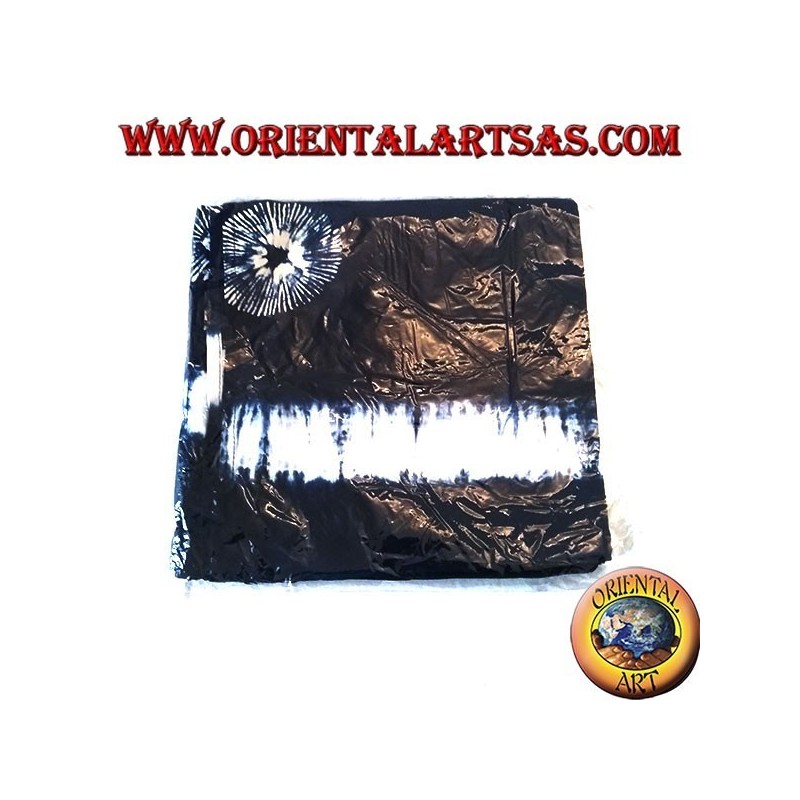 Pantapareo long unisexe bleu avec des dessins blancs de bandes horizontales et de soleils stylisés