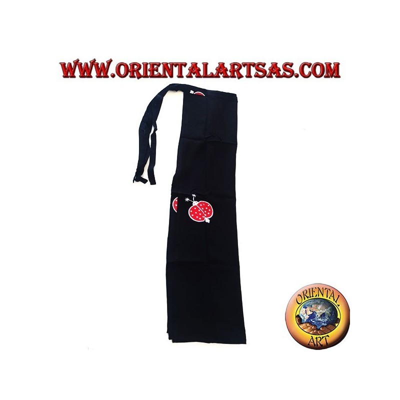 Pantapareo unisex lungo nero con disegni di coccinelle rosse e bianche